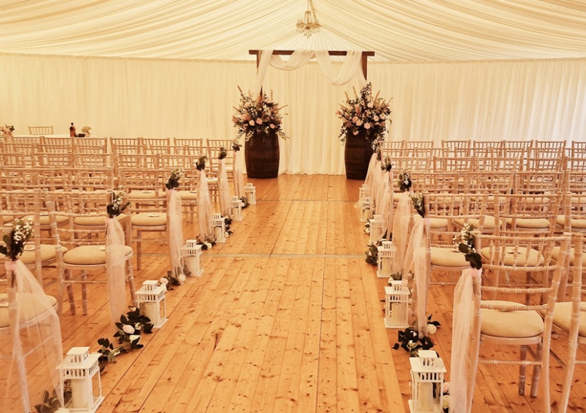 Northern Sands Wedding marquee layout option
